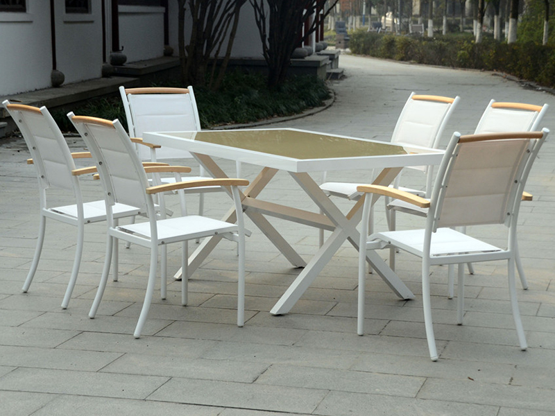 Bàn Chữ Nhật 6 Chỗ Bàn Sân Vườn Bộ 7 Chiếc YQ-023A-2