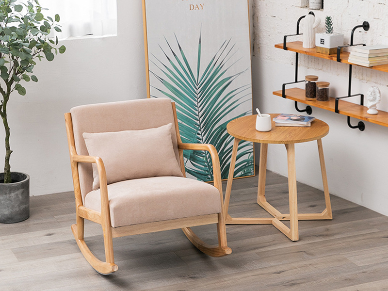 Ghế bập bênh vải hiện đại, bập bênh gỗ YQ-K2002