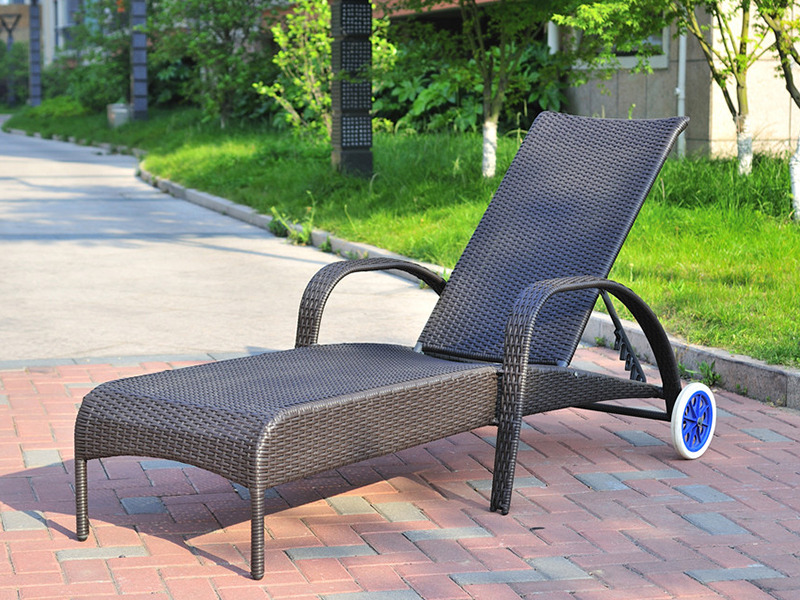 Phòng chờ Rattan với hai bánh xe, giường Rattan ngoài trời, ghế tựa của Rattan YQ-RB-410