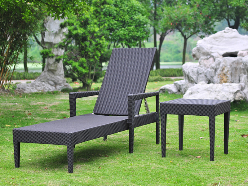 Phòng chờ nhôm Rattan, giường ngủ ngoài trời, giường Rattan tổng hợp YQ-RB-416