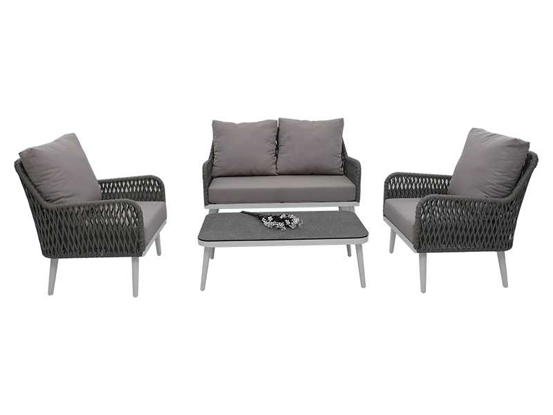 Giải trí Bàn ghế ngoài trời sân vườn khung nhôm dây bộ ghế sofa nội thất YQC-2752