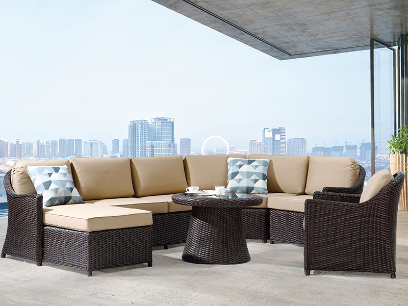 Rattan mặt sofa nhôm khung ngoài trời YQR-1603