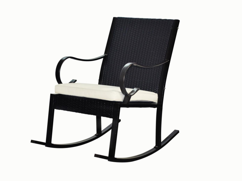 Ghế rocking ngoài trời Rattan đơn, thiết kế hạ gục YQR-374