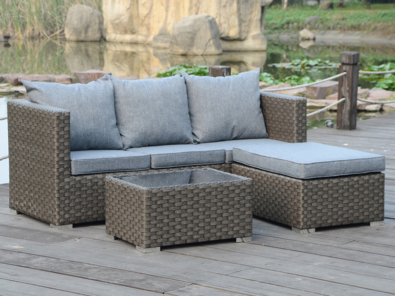 Bộ sofa 3PC đơn giản, bộ nhôm giải trí ngoài trời Nội thất ngoài trời YQR-428