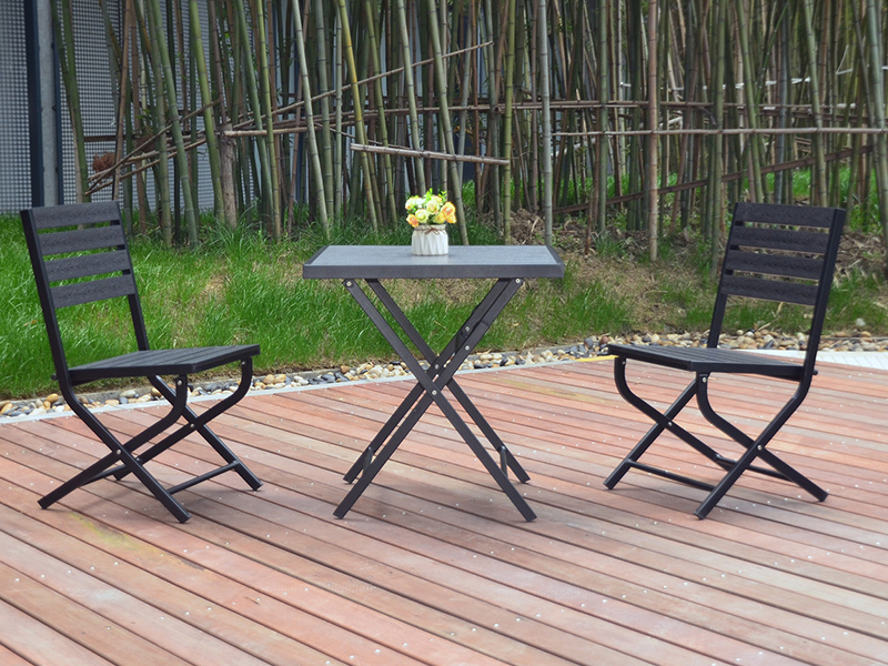 Bộ hiên bằng nhôm gấp, bộ bàn cà phê nhôm YQW-423